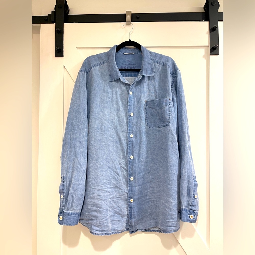 Tommy Bahama Linen Button Down Shirt, Relaxed Fit, Size XL